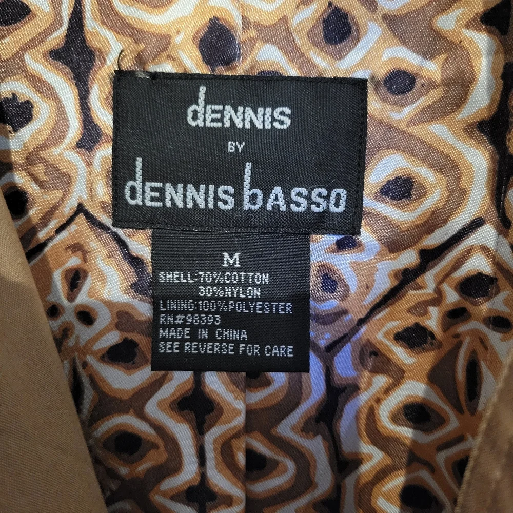 Dennis Basso Tan Belted Trench Coat Utility
